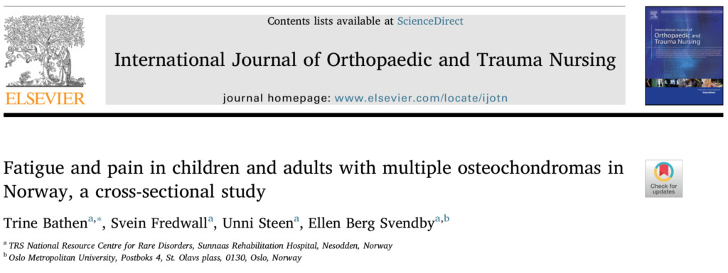 Artikkel angående fatigue/smerte og MO fra TRS